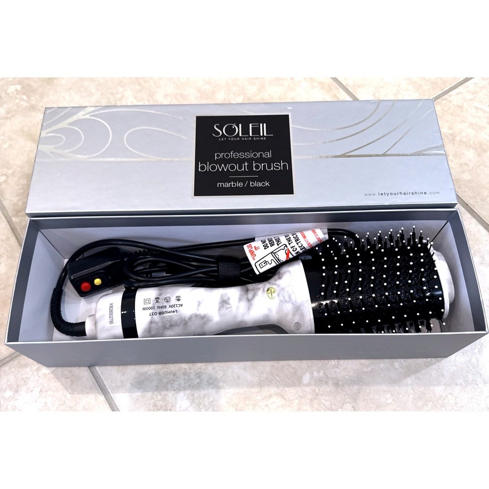 Soleil Professional Blowout Brush Marble Black Hot Air Styler L40HDBR-D37 1000W‎